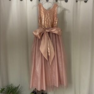 Gerat Elegant Pink Sequin Kids Dress